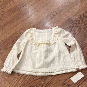 Girls' Max studio  Cream Ruffle Top